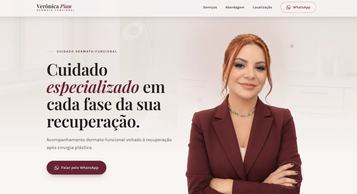 Preview do site Dra. Verônica Piau